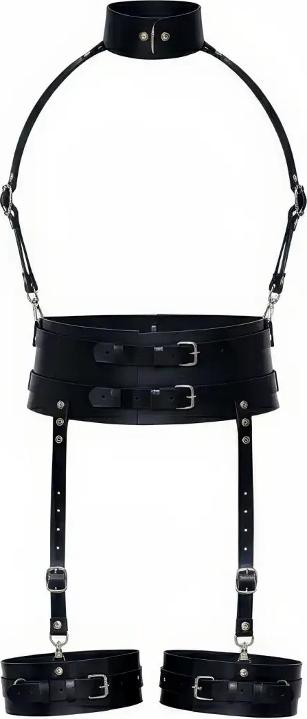 Nemere Siyah Harness Takım Geniş Bel Boyunluk Detaylı - APFT1031 görsel 2