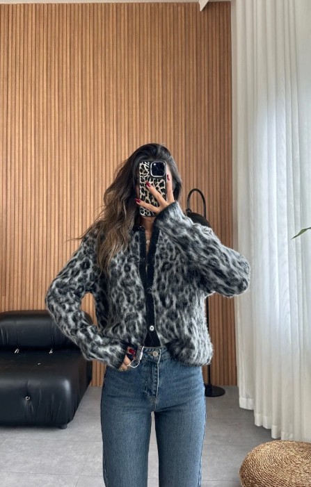 Sd Butik Leopar Hırka görsel 3