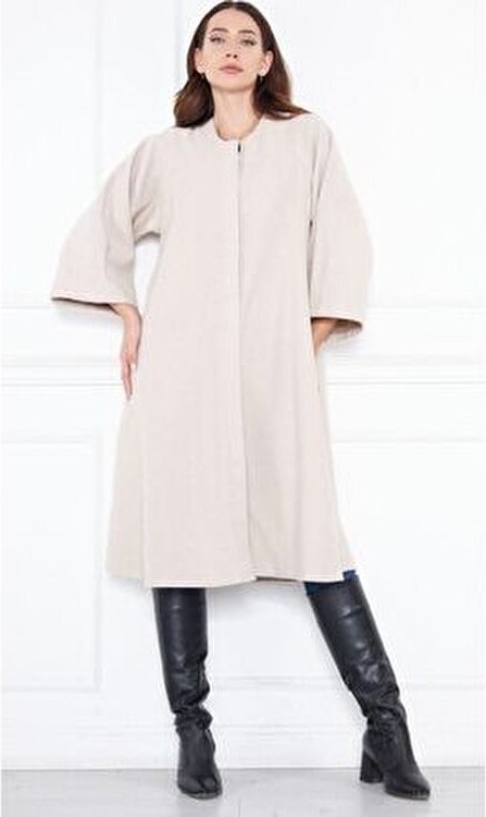 Comstar Kadın Trend Oversize Uzun Kol Şık Siyah Kaşe Panço görsel 7