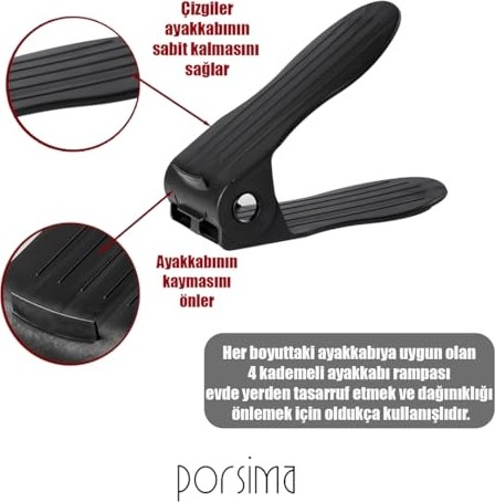 Esranın Dünyası Porsima Org -201 10 Lu Ayakkabı Rampası Ayakkabı Düzenleyici Dolap Içi Organizer- Siyah görsel 5