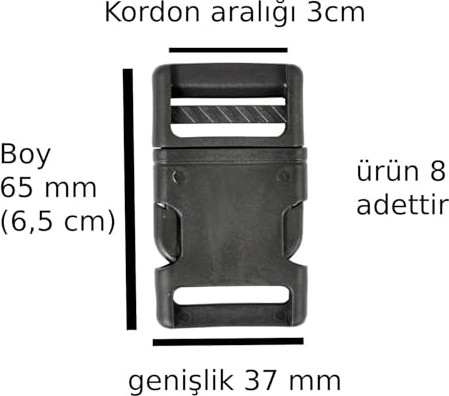 1001 Kilitli Toka Sırt Çanta Toka Aparatı Plastik Çanta Tokası Klipsli Ayarlı Toka Geçmeli Çanta görsel 3