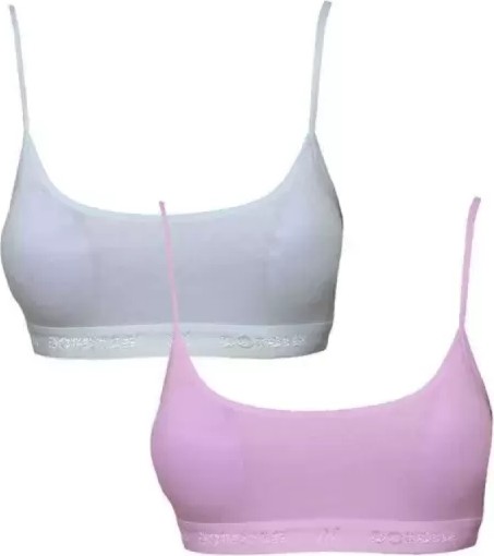 Pedli Ip Askılı Beyaz ve Pembe Büstiyer 2 Adet