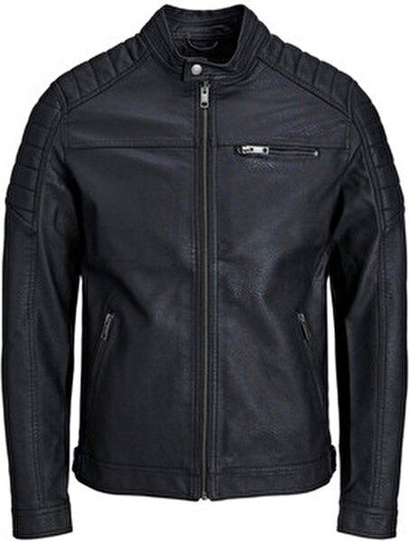Jack & Jones Jjerocky Jacket Noos Siyah Erkek Deri Ceket 12147218
