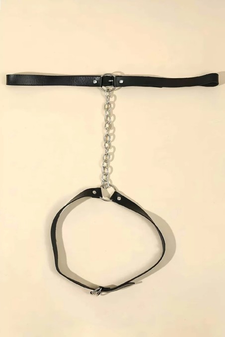 bebekokusu Zincirli Ayarlanabilir Şık Deri Jartiyer Harness - BRF961 görsel 8
