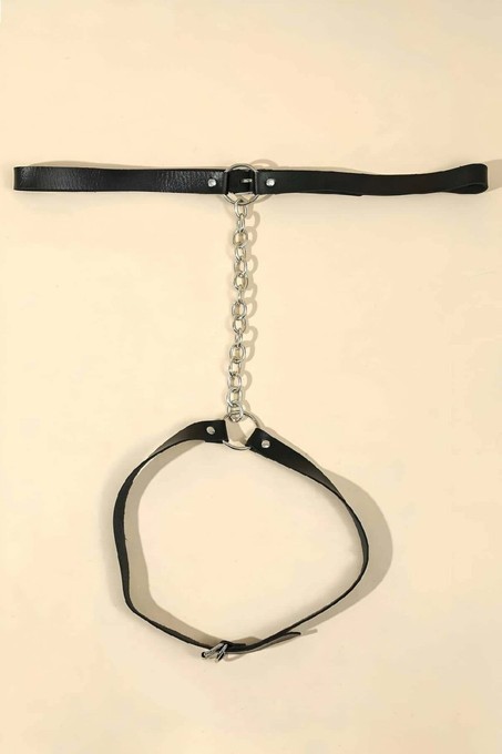 mery Zincirli Ayarlanabilir Şık Deri Jartiyer Harness - BRF961 Mery Woman görsel 4