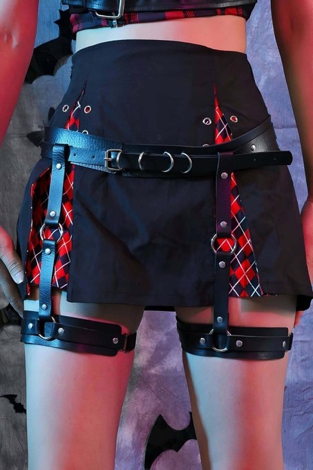 mery Seksi Deri Jartiyer Harness - BRF804 Mery Woman görsel 7