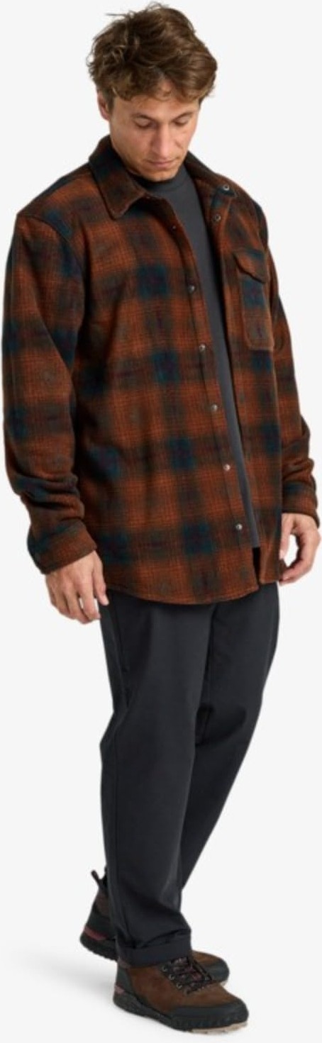 Aesco Bıllabong EBYFT00145 Furnace Flannel Erkek Polar Gömlek Kahverengi görsel 3