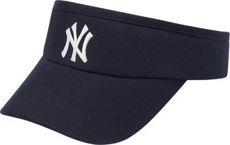 1001 Vizör Şapka Ny Logolu Ayarlanabilir Pamuklu Tenis Golf Spor Şapkası Unisex Lacivert görsel 3