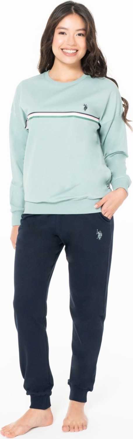 U.s Polo Assn. 20121 Kadın Uzun Kollu Bisiklet Yaka Paçası Bantlı Rahat Ev Giyim-Mint