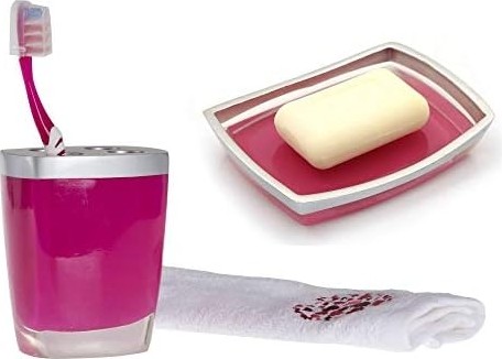 Prime Warehouse 2 Li Banyo Seti, Gri Pembe Model Poliresin görsel 2