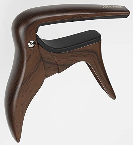 Aesco Gitar Capo, Akustik Gitarlar ve Elektro Gitarlar Için. Tek Elle Kullanım, Ahşap Etkisi. görsel 2