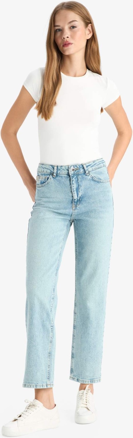 DeFacto Comfort Straight Normal Bel Bilek Boy Jean Yıkamalı Pantolon G2215AX25WN görsel 2