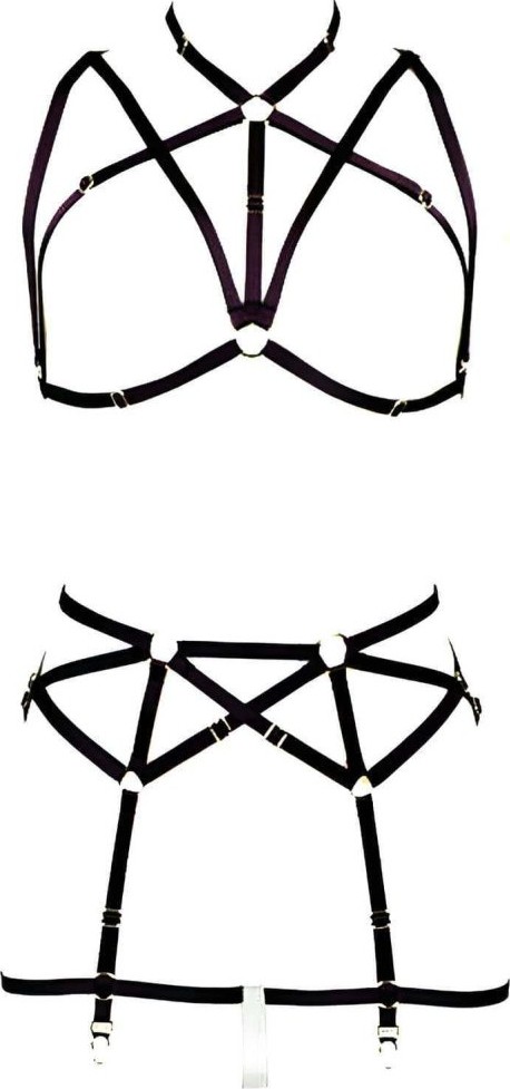Melonika Göğüs ve Jartiyer Kemerli Seksi Harness - BRF161 görsel 2