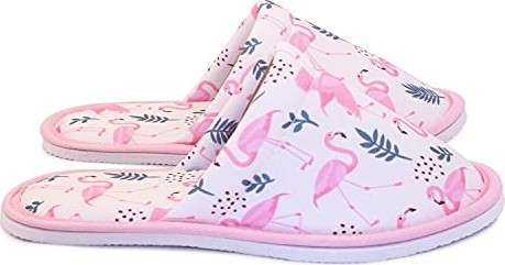 Mey İthalat Terlik, Kadın Beyaz Flamingo Desenli Yumuşak Tabanlı Ev görsel 5