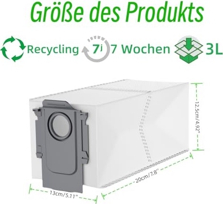 Aesco Roborock Q Revo/q Revo Pro/q Revo Maxv/qrevo Curv/qv 35A/35S/QR/S8 Maxv Ultra/qrevo S/qrevo Maste/elektrikli Süpürge Için 12 Adet Toz Torbası, Yedek Torba Aksesuar Seti Elektrikli Süpürge Torbası görsel 2