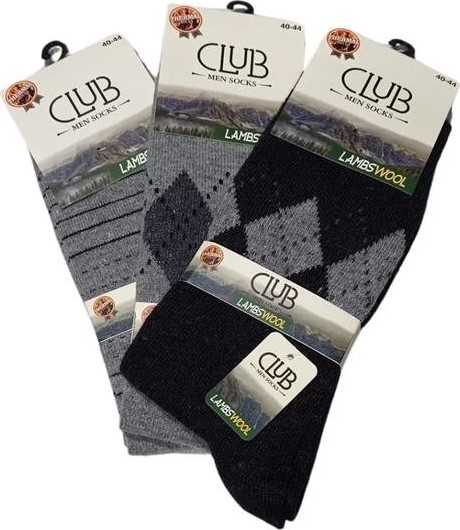 bebekokusu Club Lamswool Yün Erkek Kışlık Çorap 3 Adet