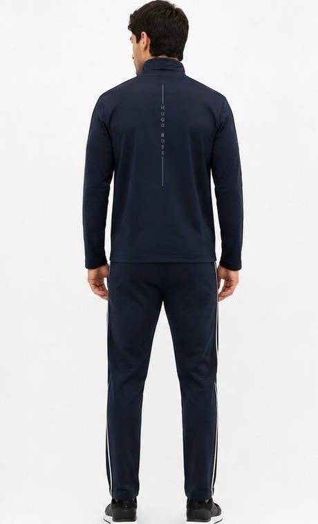 Boss Şeritli Regular Fit Lacivert Eşofman görsel 3