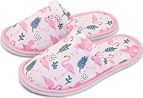 Mey İthalat Terlik, Kadın Beyaz Flamingo Desenli Yumuşak Tabanlı Ev görsel 3