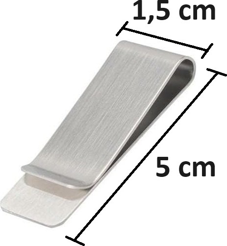 SPELT Metal Kağıt Para Tokası Kart Tutucu Klips Cüzdan Ataş Gümüş 5cm x 1,5cm görsel 2