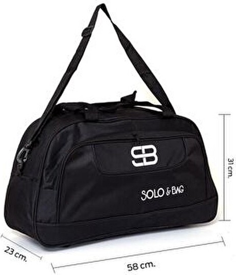 Solo Bag Siyah Seyahat ve Spor Çantası 58 cm Tekstil Materyal ile Ergonomik Tasarım Özellikli Büyük Boy görsel 8