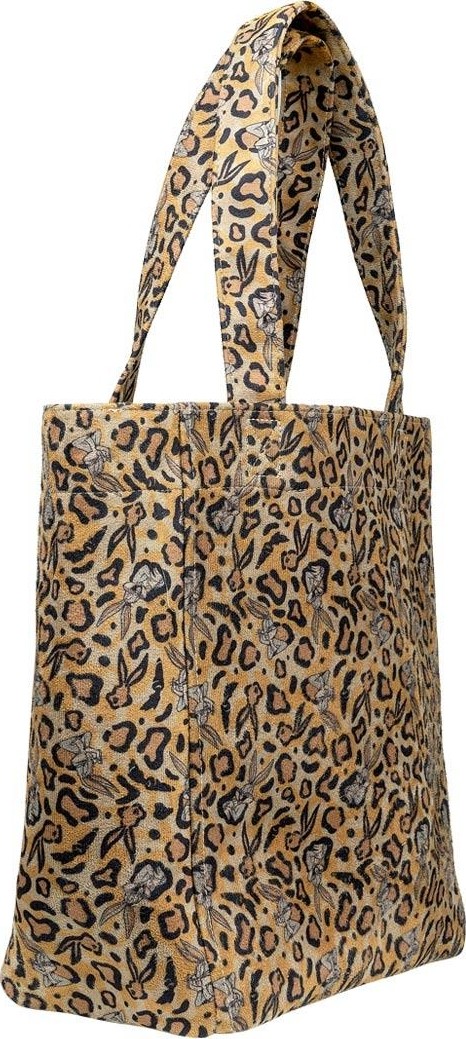 Dogo Kadın Vegan Krem Leopar Large Tote Bag - Warner Bros Looney Tunes Leopard Bugs Bunny Tasarım görsel 5