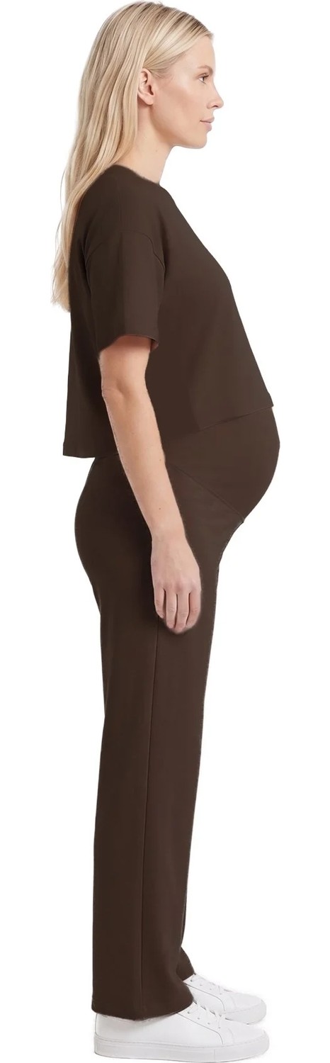Cottonhill Premium - Sway Collection | Siyah Yüksek Bel Modal Hamile Kadın Pantolon görsel 7