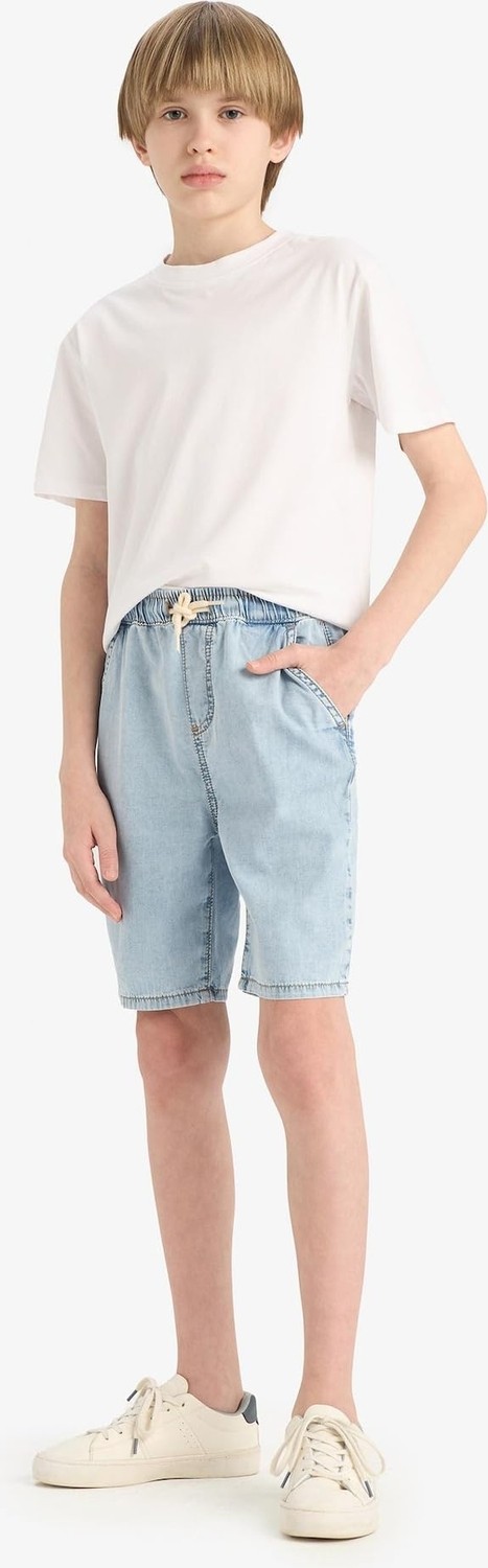 Die Grup DEFACTO%100 Pamuk Beli Lastikli Jean Şort Erkek Çocuk B5764A825SM
