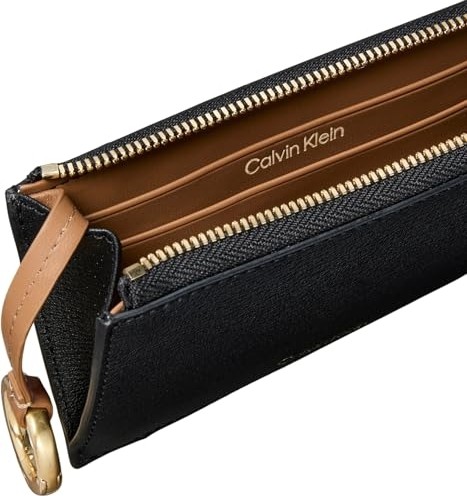 1001 Foil Logo Top Zip Cardcase Kadın Cüzdan Black/toasted Coconut Tek Beden görsel 4