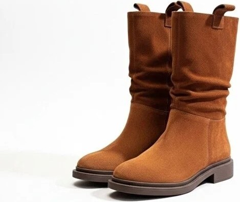 Ne&Ve Shoes Süet Hakiki Deri Körüklü Rahat Kadın Günlük Çizme görsel 5