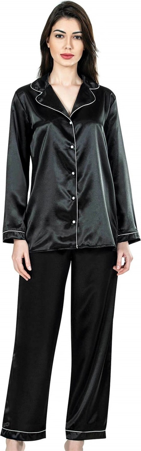 Çamaşır Kenti Ekru Ikili Saten Gecelik Pijama Takımı 7647 görsel 3