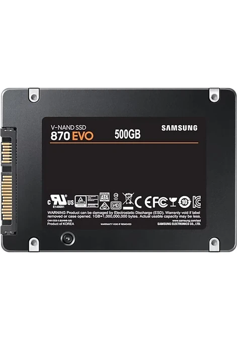Resim 500 GB 870 Evo Samsung 2.5 Sata3 MZ-77E500BW 560-530 Mb/s Samsung Tr Garantılı 