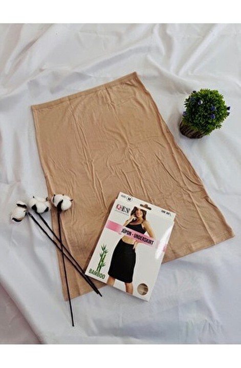 Love Dream Bambu Uzun Jüpon Kadın Etek Astarı Siyah XL Örme Kumaş Nefes Alan Yumuşak Dokulu görsel 6