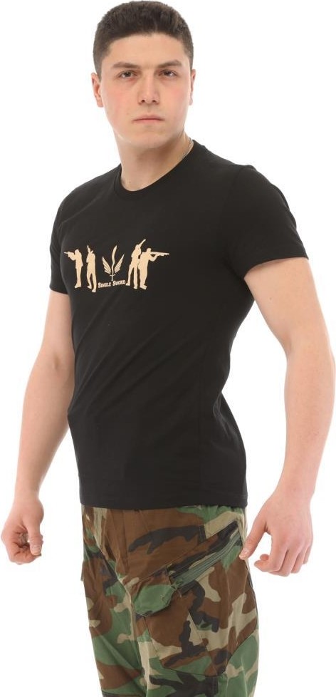 Single Sword Bisiklet Yaka Kısa Kollu Baskılı Yetişkin&Yetişkin T - Shirt - Beden: 3XL | Renk: Siyah görsel 2
