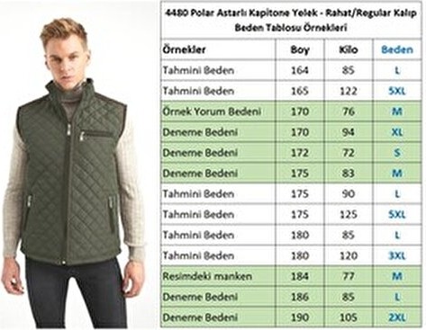 Dynamo Erkek Haki Polar Astarlı Rahat Kalıp Kapitone Yelek görsel 2