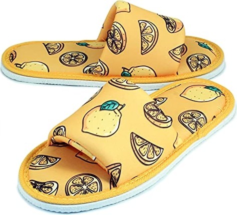 Mey İthalat Terlik, Unisex Sarı Limon Desenli Yumuşak Tabanlı Ev görsel 2