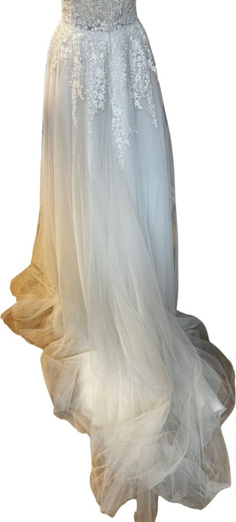 Uretti - Talia 8659 2128 Askısız Gelinlik Fermuarlı Dantel Tül Uzun Düğün Elbisesi - 38 görsel 6