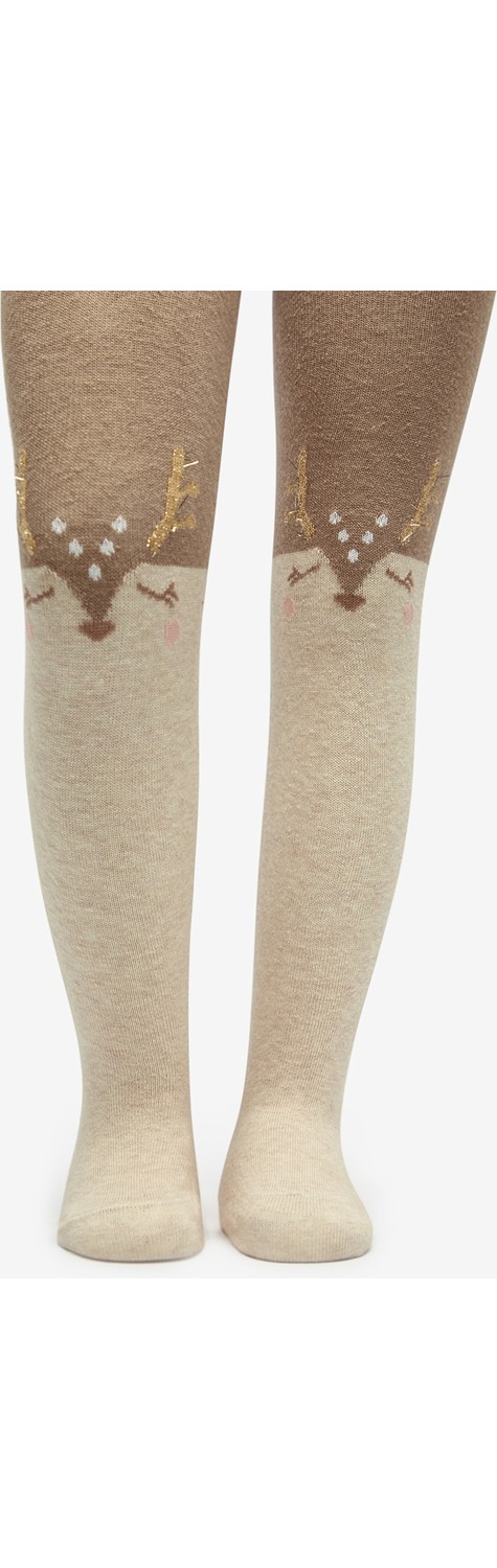 Penti Kız Çocuk Pretty Sweet Deer Bej Külotlu Çorap görsel 3