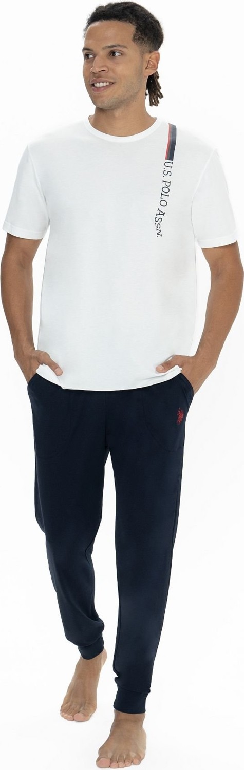 U.S. Polo Assn. 18890 Erkek Kısa Kollu Bisiklet Yaka Paçası Lastikli Pijama Takımı-Lacivert görsel 5