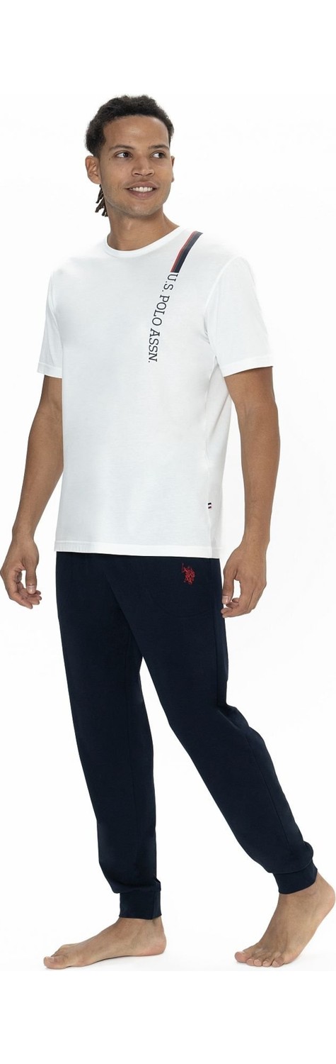 U.S. Polo Assn. 18890 Erkek Kısa Kollu Bisiklet Yaka Paçası Lastikli Pijama Takımı-Lacivert görsel 6