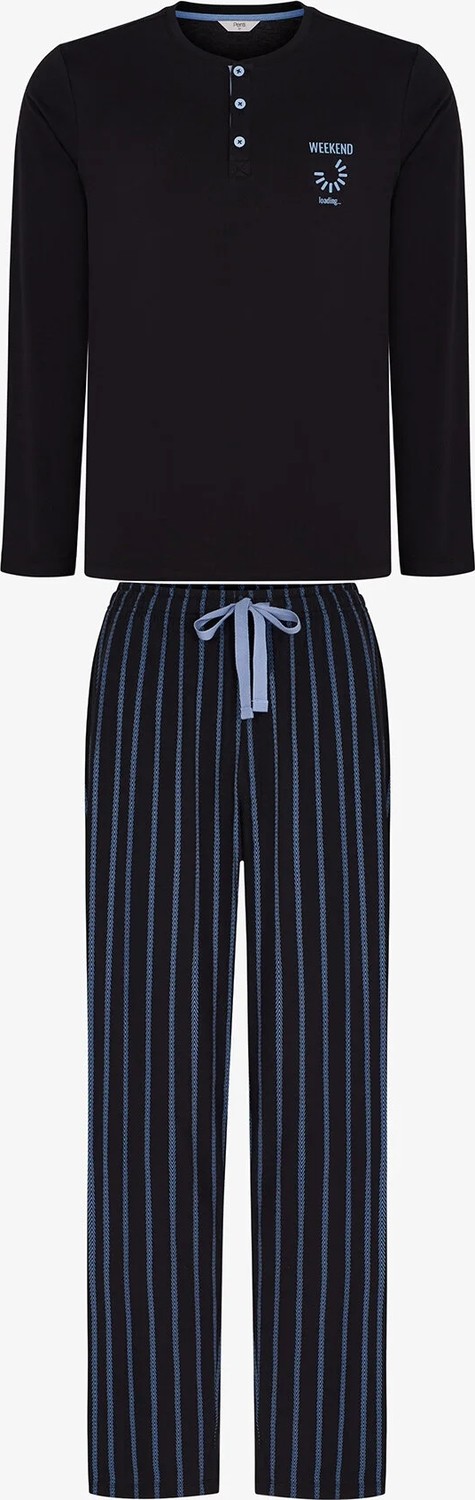 Penti Erkek Nightform Çizgili Pantolon Uzun Kollu Pijama Takımı