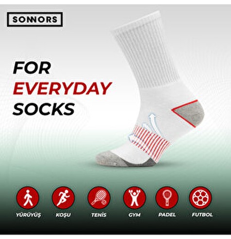 Sonnors 3 Çift Termal Havlu Tabanlı Outdoor Kadın Erkek Kışlık Kalın Siyah Çorap görsel 7