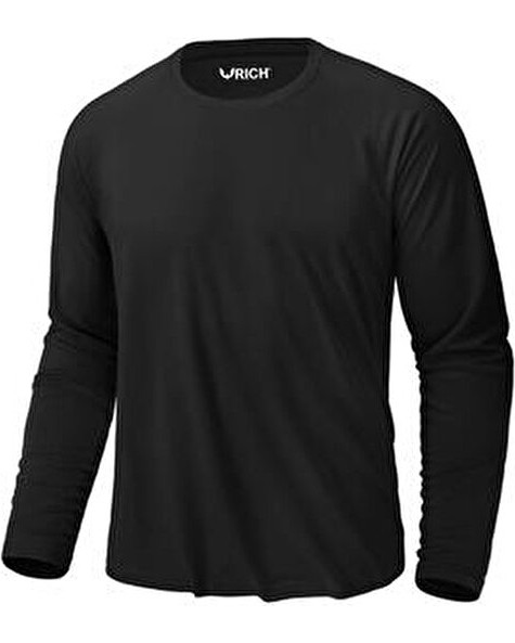 Rich Erkek Siyah-Beyaz-Antrasit 3'lü Paket Basic Uzun Kollu Tişört Sporcu Body T-Shirt görsel 2