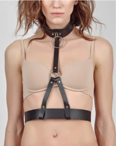 Aysilce Tasma-Belden Ayarlı Deri Fantazi Harness Aksesuar görsel 2