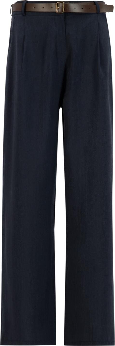 Armine Kemerli Palazzo Tencel Pantolon 25Y2810 Lacivert