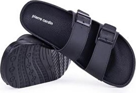 Pierre Cardin ® Kadın Büyük Beden Siyah Terlik 45-46-47 Numara Düz Taban Konforlu Kullanım görsel 3
