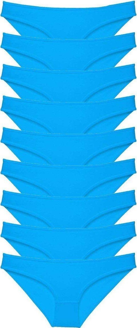 Kuzgun Ticaret 9 Adet Süper Eko Set Likralı Kadın Slip Külot Mavi