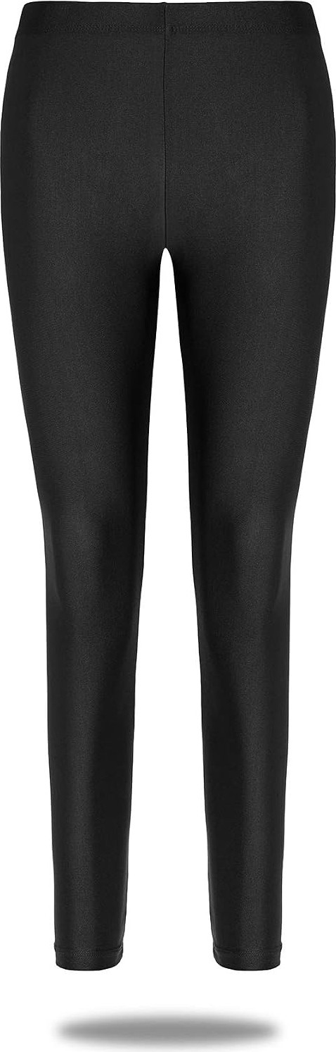 Kadın Parlak Bilek Boy Orta Yüksek Bel Disko Slim Fit Renkli Sporcu Tayt - 4892-1 görsel 5