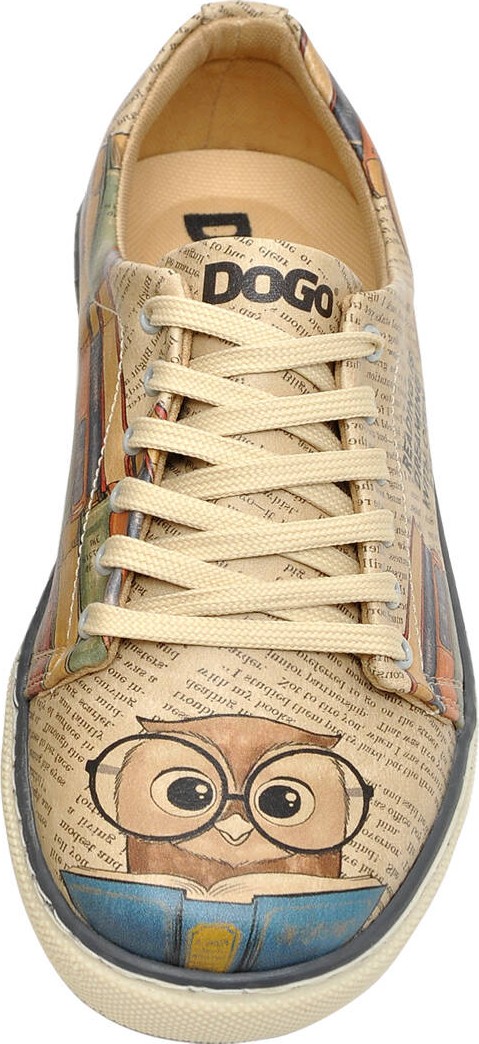 Dogo Kadın Vegan Deri Bej Sneakers - The wise owl Tasarım görsel 7