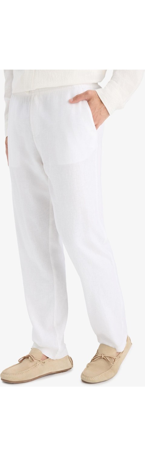 DeFacto Relax Fit Rahat Kesim Dar Paça Keten Karışımlı Yazlık Pantolon C1140AX25SM görsel 5