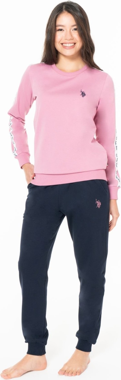 U.s Polo Assn. 20120 Kadın Uzun Kollu Bisiklet Yaka Paçası Bantlı Rahat Ev Giyim-Bej